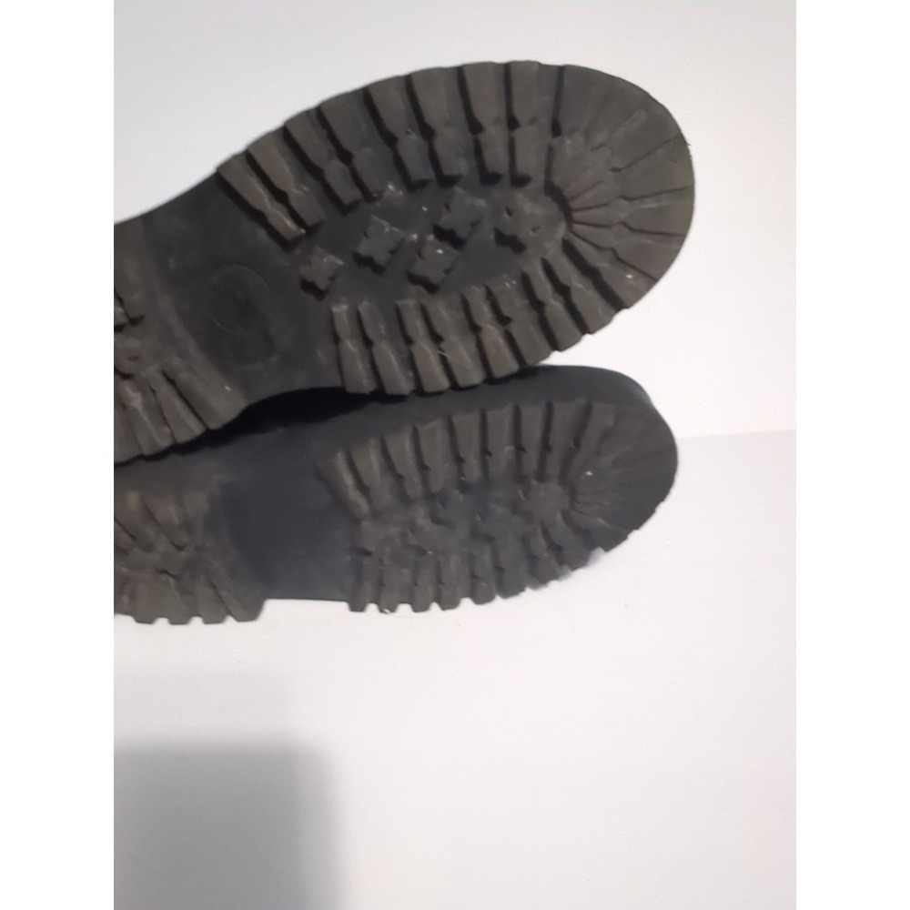 Karl Lagerfeld Paris Dixie Patch Combat Boots Sz 8 logo chunky biker festival - Picture 8 of 16